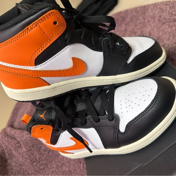 Jordan Kids Sneakers - Black White and Orange